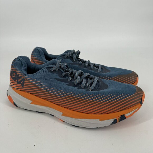 Hoka One One Shoes Mens 10.5 blue orange torrent 2 running sneakers walking - Picture 2 of 10